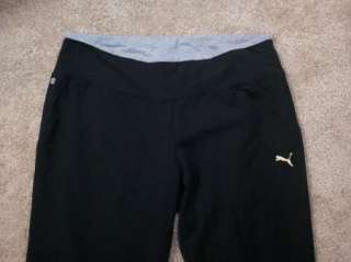 Puma Sport Lifestyle Black and Gray Yoga Pants Size M Medium 