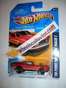 70 Ford Mustang Mach 1 RED * 2012 Hot Wheels * K Case Mania Ford 8/10 