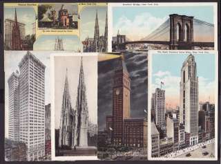 NEW YORK CITY USA x 6 OLD POSTCARDS   BROOKLYN BRIDGE,  