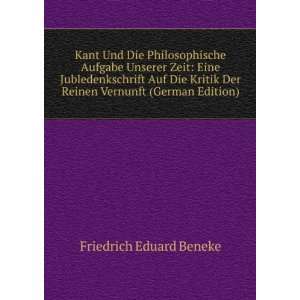   Der Reinen Vernunft (German Edition) Friedrich Eduard Beneke Books