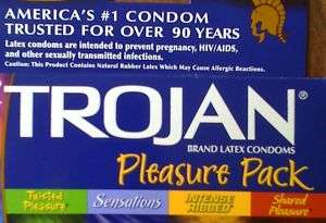 12 x Trojan Pleasure Pack * Lubricated Condoms * NEW  