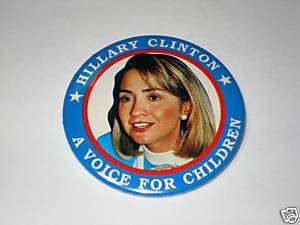 HILLARY CLINTON Pin Pinback Button 1992 FIRST LADY  