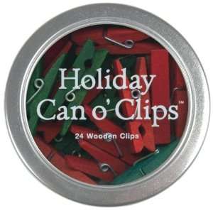  Cavallini Accessories, Holiday Can o Clips, 24 per Tin 