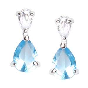   925 Madeleine Blue Topaz CZ Sterling Silver Earrings Willow Company