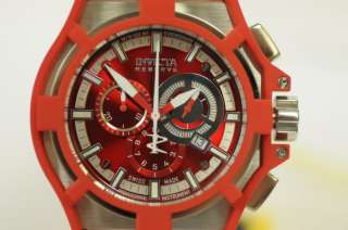 Brand New Invicta Mens 0634 Reserve Akula Chronograph Red Rubber Watch 