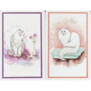 2 Rare Single Cat Kitten Playing Cards 