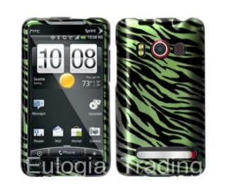 For HTC Evo 4G Phone Hard Skin Cases Covers Green Zebra  