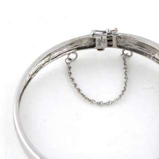 New 14k White Gold 2.0ct Diamond Bangle Bracelet, Invisible Setting 