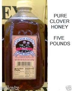 DUTCH GOLD PURE CLOVER HONEY 5 POUNDS (80 OZ) CONTAINER DELICIOUS AND 