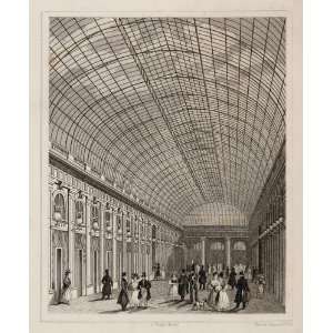 1831 Galerie Palais Royal Palace Paris Steel Engraving   Original 