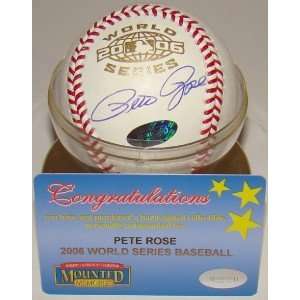   Autographed Pete Rose Ball   2006 World Series MM