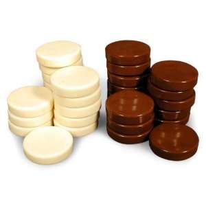   Imports Urea Brown and White Backgammon Checkers