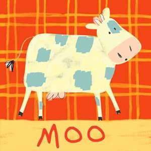  Cow Says Moo Canvas Reproduction Baby