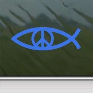  Christian Fish Peace Symbol Blue Decal Window Blue Sticker 