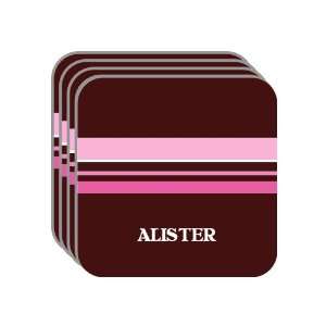 Personal Name Gift   ALISTER Set of 4 Mini Mousepad Coasters (pink 