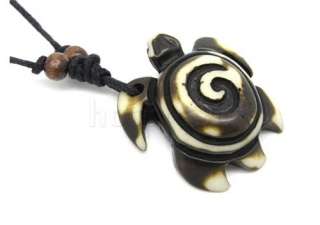 Tibet Tibetan Turtle Yak Bone Carving Pendent Necklace  