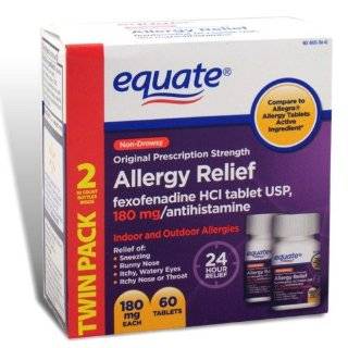 Equate   Allergy Relief   Fexofenadine 180 mg, 60 Tablets (Compare to 