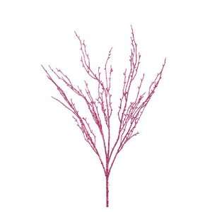  Pack of 24 Metallic Jewel Fuchsia Pink Glitter Twig Sprays 
