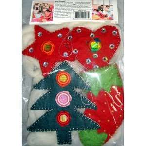   NFW 07 Felt Wool Holiday Ornament Set with 8 Wool Garland Beauty
