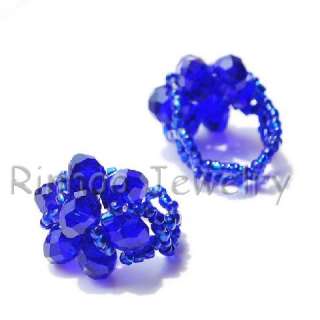 90pcs #6 9 Handcraft Faceted Crystal Glass Beads Rings  