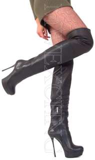 Gianmarco Lorenzi Thigh High Overknee Stiletto Boots 37 2012  