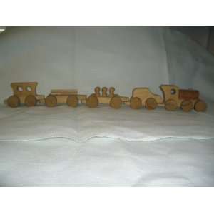  Wooden Hand Made Toy Train with 5 cars and 3 people 