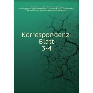   Correspondenz Blatt Deutsche Gesellschaft fÃ¼r Anthropologie Books