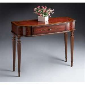    Butler Wood Cherry & Red Paint Console Table Patio, Lawn & Garden