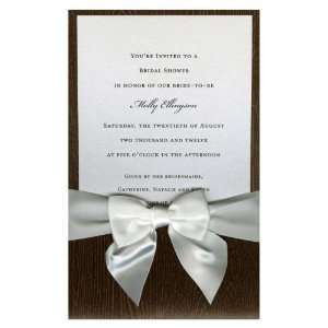  Inside the Grain with White Bow Pocket Invitations