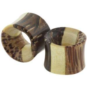   of Tri Wood Fusion Double Flared Tunnel Plugs 8mm 0 Gauge Jewelry
