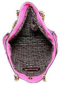 NWT Betsey Johnson Pink XOX RAINING BETSEY Sequin TOTE Bag $98 