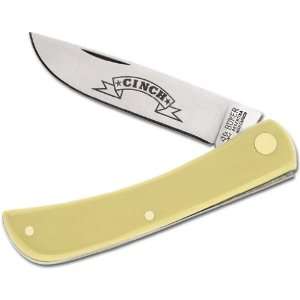  Boker Cinch Knives Sodbuster 3 5/8 Closed w/Yellow Zytel 