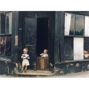  Children Play in Abandoned Corner House   Manchester 1965 