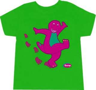  Barney the Dinosaur Footprints Green Toddler T Shirt Tee 