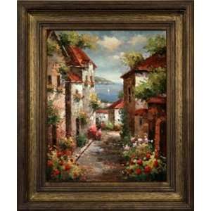   Collection AC9752 505AG Coastal Village Road II Framed Oil Painting