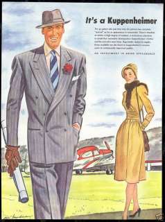 1947 Kuppenheimer Mens Fashion Private Airplane Ad  