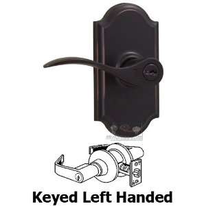 Elegance left handed keyed lever   premiere plate with bordeau lever i