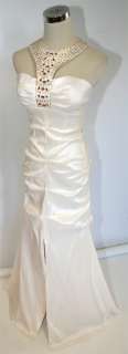 NWT MORGAN & CO $170 Ivory /Gold Prom Evening Gown 7  