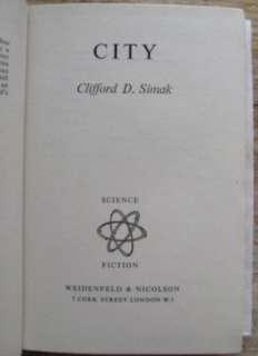 Clifford D Simak CITY   1952 UK 1st edition HB *Scarce  