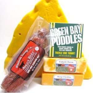   Packer Cheesehead Hat & WI Cheese & Sausage Pack