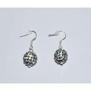  A Pair Swarovski Crystal Pave Ball 12mm Clear Earrings By 