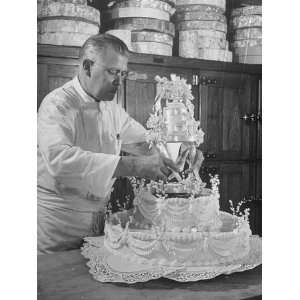  Pastry Chef Decorating Cake at the Waldorf Astoria Hotel 