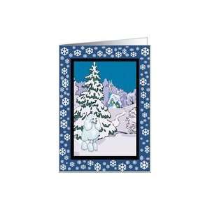 Winter Wonderland Poodle Holiday Card Card