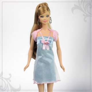 D2740 BN Blue Fashion Casual Dress Set for Barbie FR  