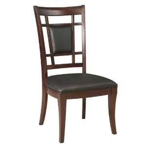   Leather Seat Fretwork Side Chair    Broyhill 4467 581