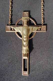Nice older Bronze Sanctuary Crucifix + + + chalice co. +  