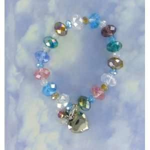  Multi color Swarovski Crystal Bracelet with Removal Heart 