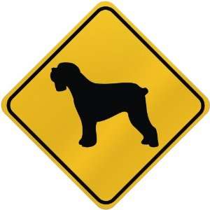  ONLY  BLACK RUSSIAN TERRIER  CROSSING SIGN DOG 