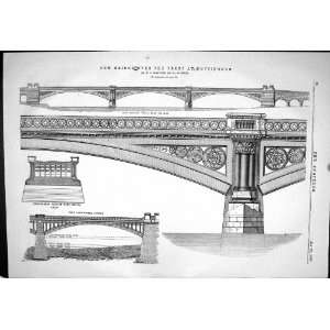  1869 NEW BRIDGE RIVER TRENT NOTTINGHAM ENGINEERING 