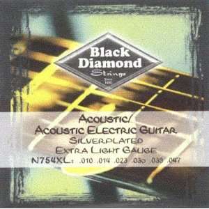 Black Diamond Acoustic/Acoustic Electric Guitar Silverplated Wound 